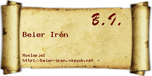 Beier Irén névjegykártya